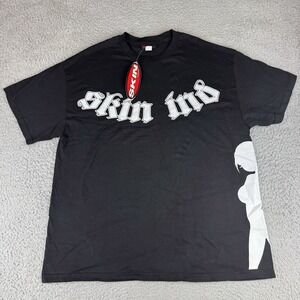 Skin Industries T Shirt Y2k Men's Size Xl Black Nwt Nos Rare Moto Skate